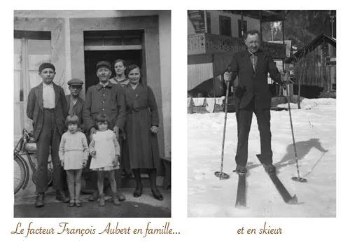 Le facteur François Aubert en famille et en skieur